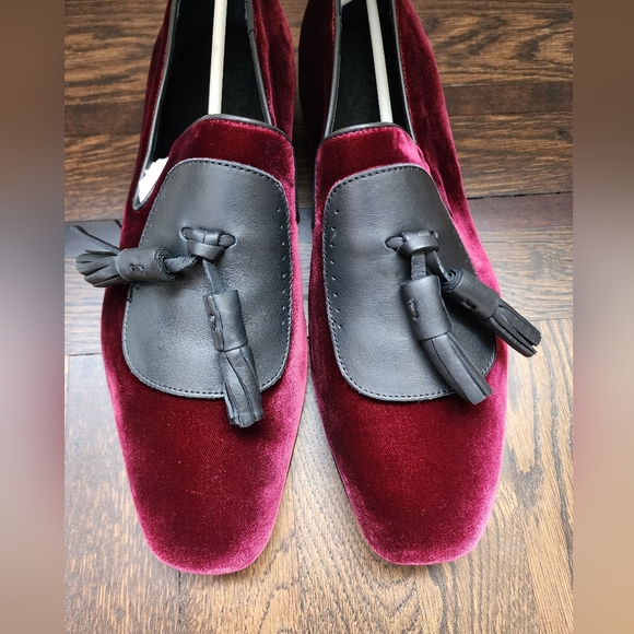 $685 New Salvatore Ferragamo Men Finnegan Red Velvet Tassel Loafers 10.5 main image 6